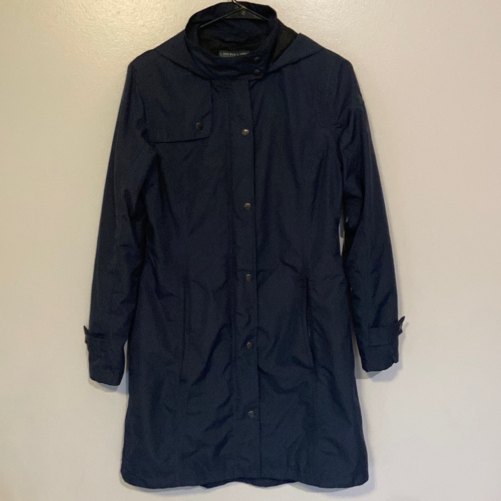 I Spiewak & Sons Womens SZ Med Utility/Rain Jacket w/hood Navy, EC, Durable! - Picture 3 of 17